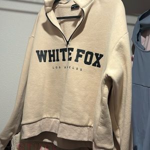 White Fox front zip sweater